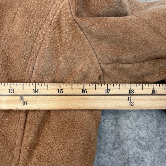 Vintage Casablanca Suede Leather Jacket Womens S Brown Zip Front Retro Coat - Picture 8 of 16